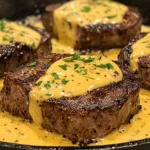 Filete Mignon Jugoso con Salsa Rica de Champiñones Portobello