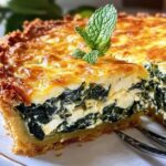 Pastel de Espinacas y Queso con Base de Papa Rallada