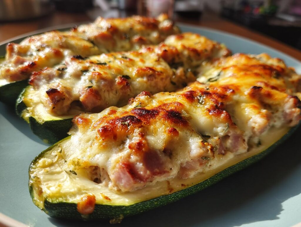 Calabacitas Rellenas Jamón Pavo