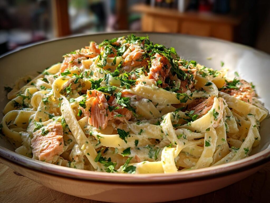 Fetuccini Cremoso con Salmón