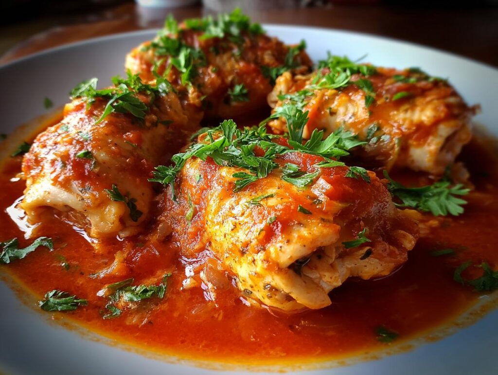 Rollitos de Pollo en Salsa