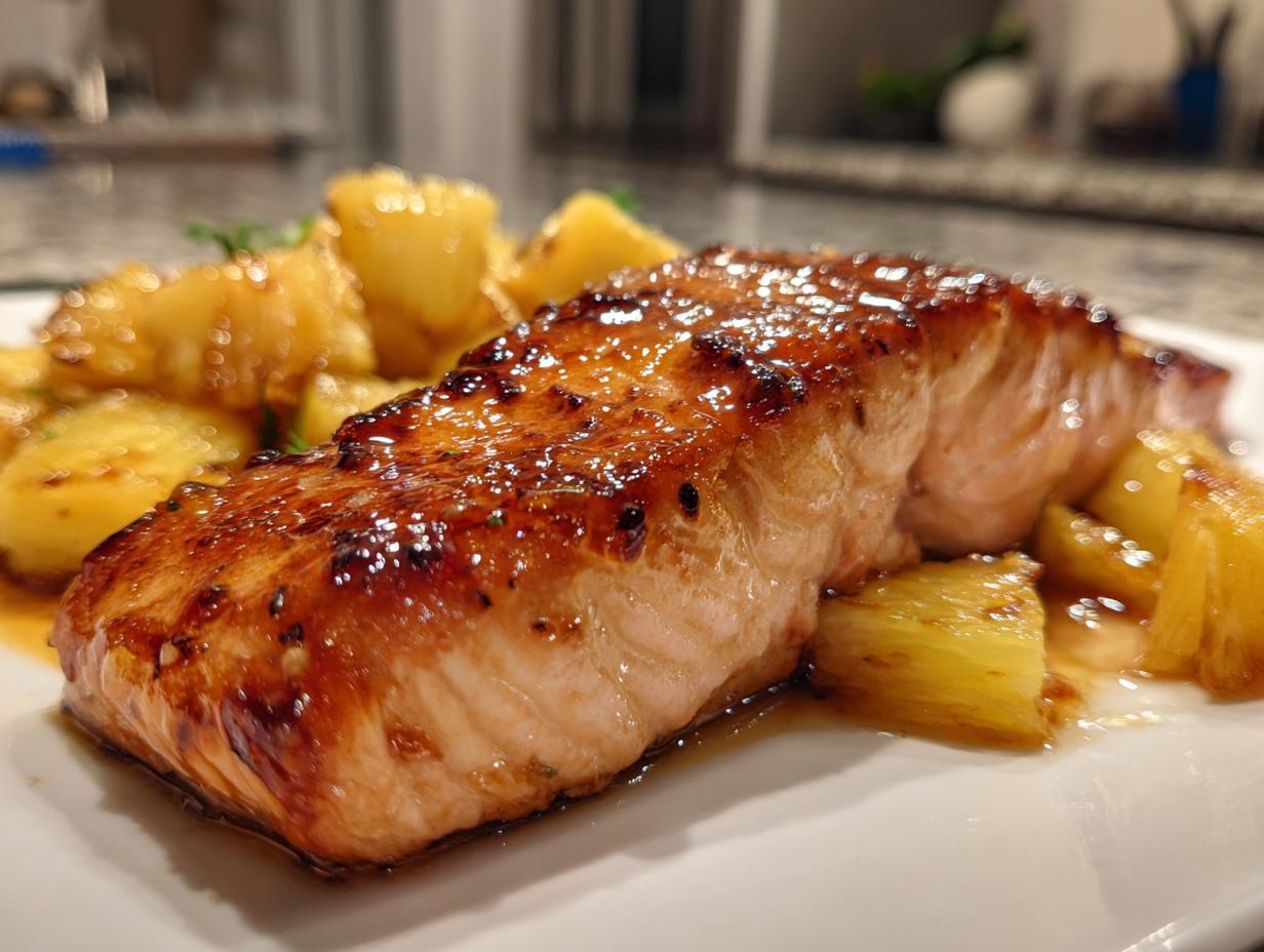 Salmón Teriyaki con Piña