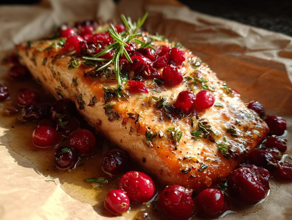 Salmón al Horno con Frutos Rojos