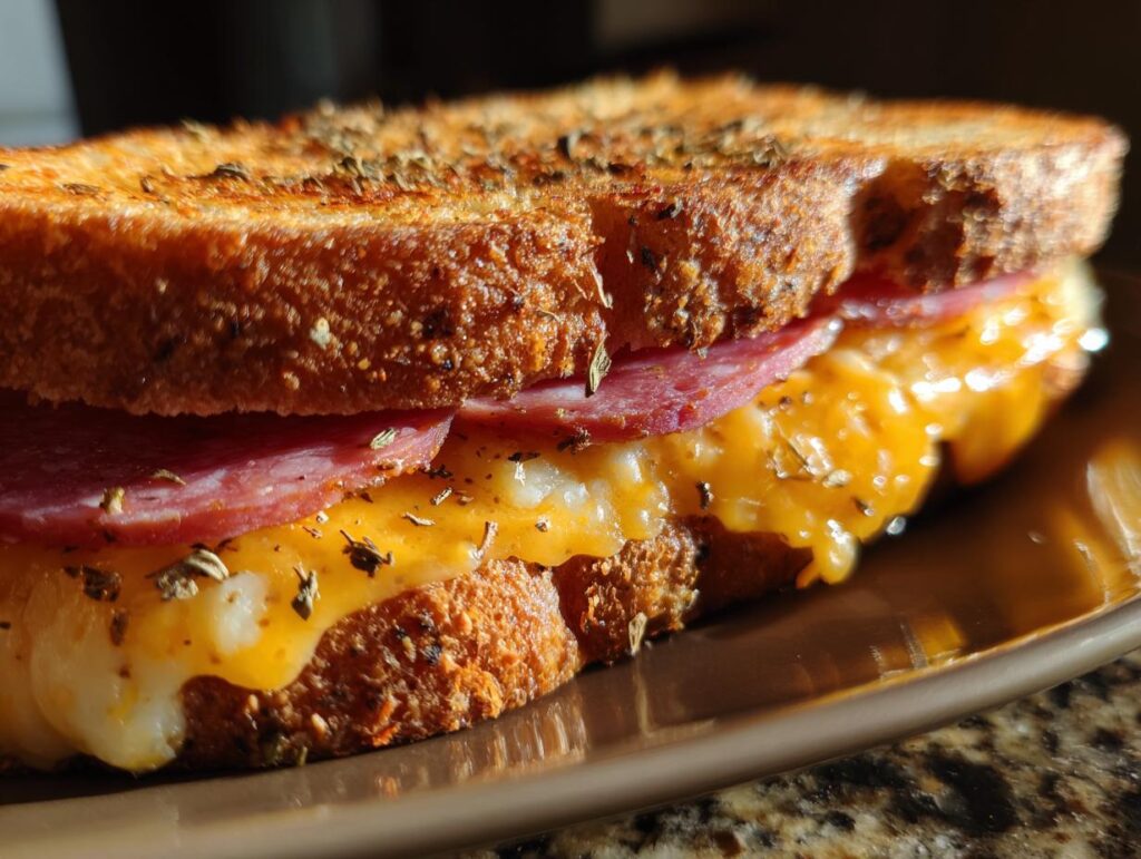Sándwich Salami y Cheddar