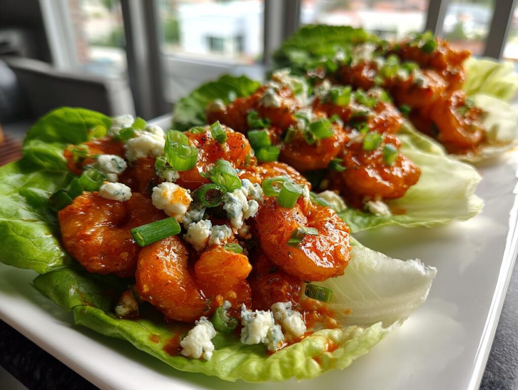 Tacos de Lechuga con Camarón Búfalo